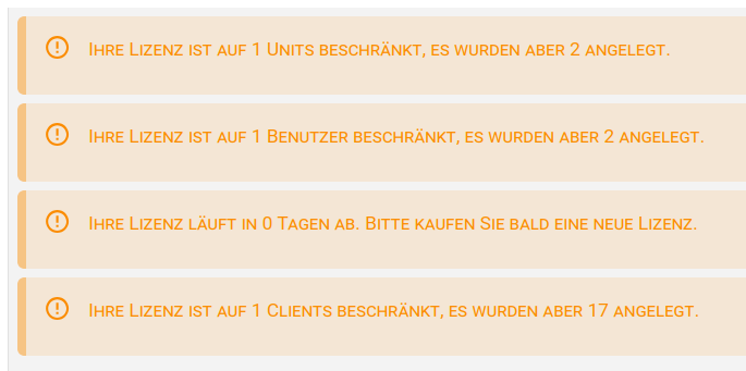 Lizenzwarnung