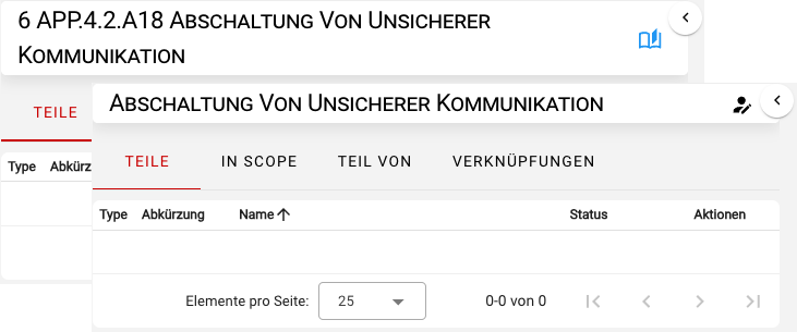 Katalog-Referenzen in Objektansicht