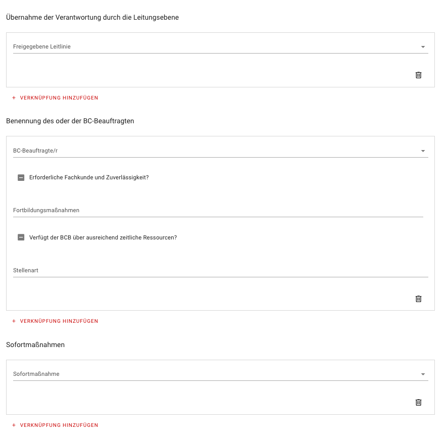 Assign guideline, BCB, and emergency measures to the scope