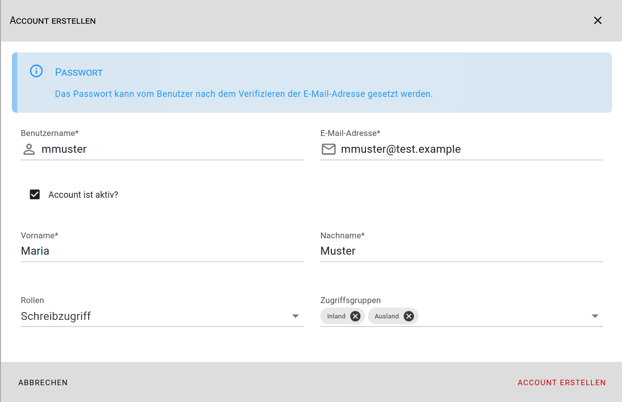 Zugriffsgruppen für User