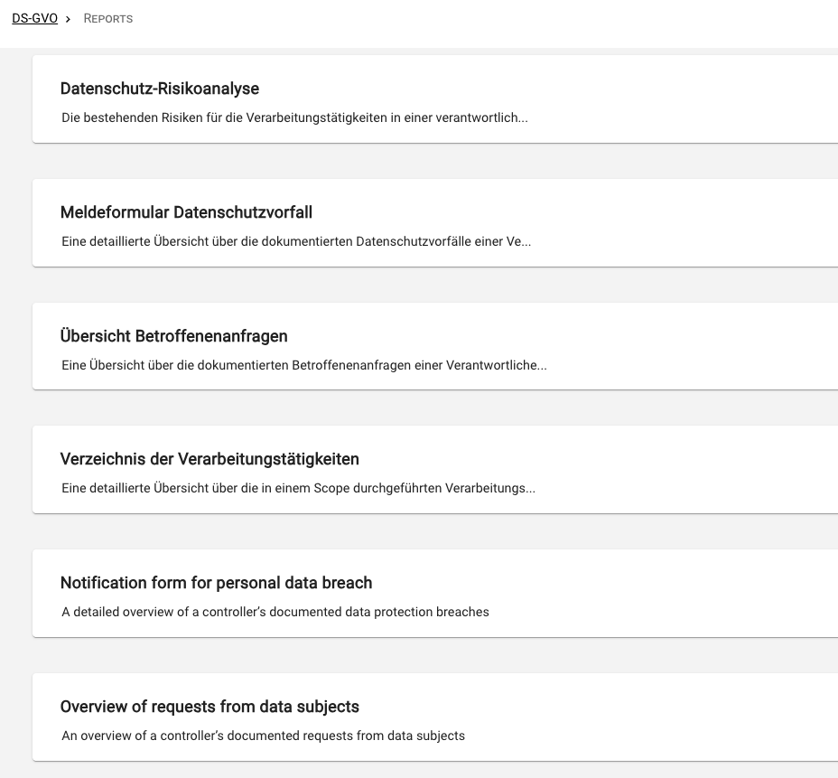 Reports als Karten