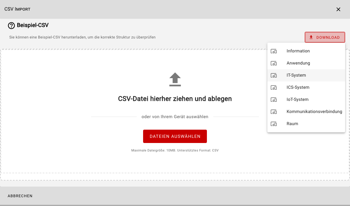CSV-Beispieldatei