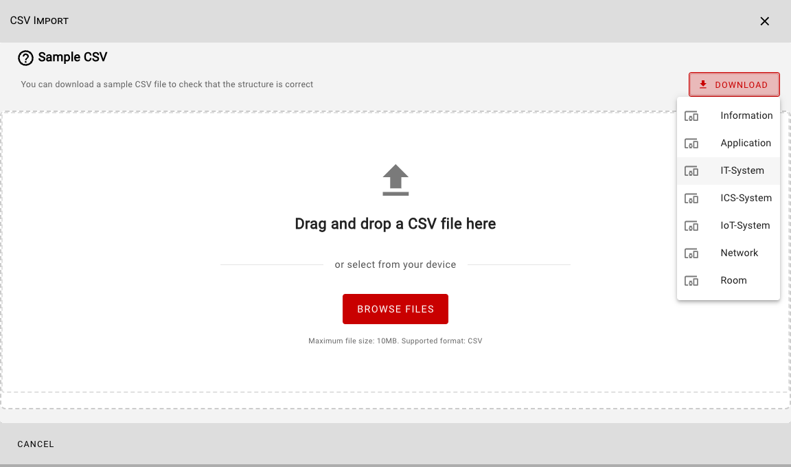 CSV sample file