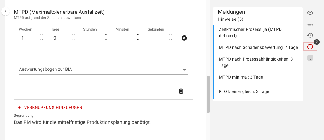 MTPD nach Schadensbewertung